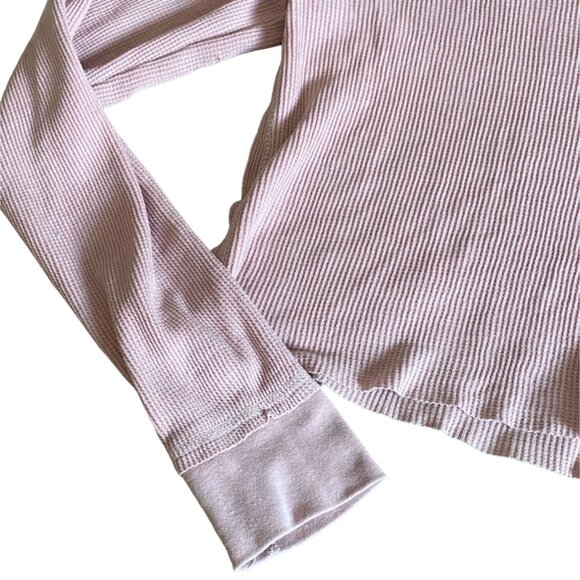 Wild Fable Womens Waffle Knit Cropped Thermal Shirt-Pink-Size M-GUC - Picture 2 of 7